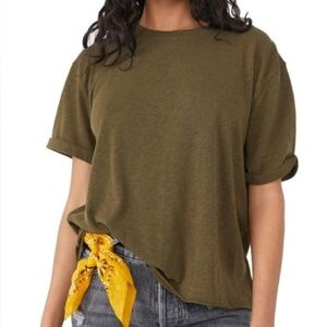 Free People We the Free Cassidy Tee In Military Olive XS